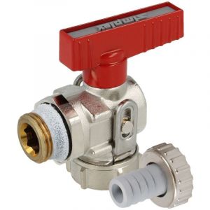 Robinet &agrave; Boisseau Spherique Kfe 1/2' Pn 16 Forme Equerre Avec Raccord Pour Tuyau - Neuf