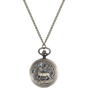 Eryi-Montre De Poche À Quartz Vintage Montre À Gousset Squelette Gravé Cadran Rétro Montre Mécanique Pour Homme Et Femme - Neuf