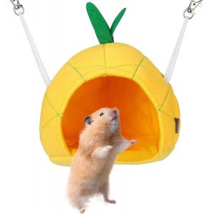 Hamac Ananas Doux Pour Hamster, Maison Suspendue Pour Petits Animaux, Cage Pour Animaux De Compagnie, Cage Pour Cochon D'inde, Hamac, Accessoires Pour Cochon D'inde Et Rat - Neuf