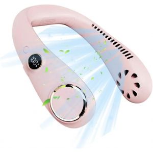 Ventilateur de cou suspendu avec rotation à 360 degrés (rose) - Neuf