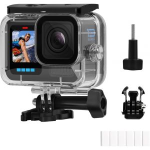 60M/196FT Waterproof Case for Go Pro Hero 13/Hero 12/Hero 11/Hero 10/Hero 9 Black, Underwater Action Camera Diving Housing with Mounting Accessories for Go Pro 13/12/11/10/9 - Neuf