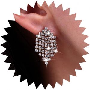 Kal-Boucles D'oreilles Pendantes En Forme De Lustre En Cristal Boucles D'oreilles À Franges En Strass Doré Boucles D'oreilles À Pampilles Chaîne Tennis En Zircone Bijoux Pour Femmes Et Filles - Neuf