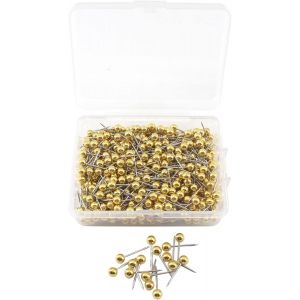 Chenquansarl-Lot De 500 Puna S Fantaisie Mignonnes En Forme De Carte Du Monde De Voyage À Tête Ronde, Puna S De Petite Taille, Dorées, Fournitures Scolaires Et De Bureau - Neuf