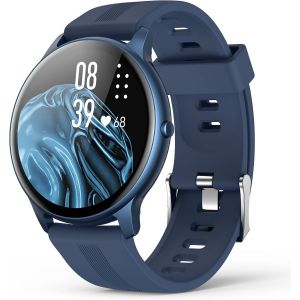 Montre Connectée Bluetooth 5.0 Pour Homme, Bracelet De Sport Étanche Ip68, Moniteur D'activité Physique, Fréquence Cardiaque, Podomètre, Contrôle De La Musique, Pour Ios Et Android - Bleu - Neuf