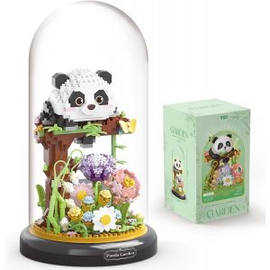 lbgwp60-Ensemble De Blocs De Construction De Bouquet De Fleurs De Panda, Décoration D'Animaux De Fleurs Et De Plantes Avec Housse Anti Poussière, Accessoires Décoratifs Créatifs Pour La Maison - Neuf