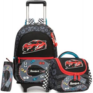 Cartable A Roulette Garçon Sac À Dos Avec Roulettes Cartable A Roulette Garçon Primaire Sac À Lunch Trousse - Neuf