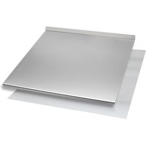Subzonal-Plaque Inox Cuisine 50 X 56 Cm En Acier Inoxydable, Planche A Decouper Inox Diff&eacute;rentes Tailles Pour Cuisine, Bar, Restaurant Planche &Agrave; P&eacute;trir Inox Avec Rebord (Hauteur 2cm, Rebord 4cm) - Neuf