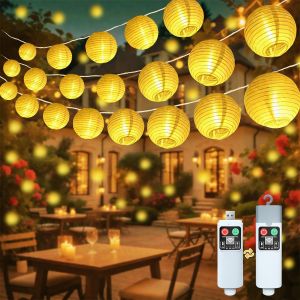 Jgd-Guirlande Lumineuse &Agrave; Piles - 6 M - 20 Led - R&eacute;sistante Aux Intemp&eacute;ries - Avec 8 Modes Et Minuterie - Ip65 - &Eacute;tanche - Pour Int&eacute;rieur, Balcon, Mariage, Jardin - Neuf