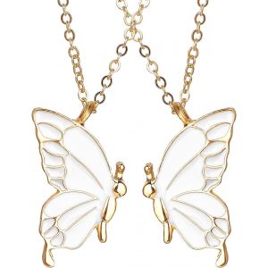 Asas-2 Pièces Bff Collier Amitié Collier Papillon Pendentif Collier Femmes Filles Chaîne Collier Bijoux Pour Anniversaire Fête De Noël - Neuf