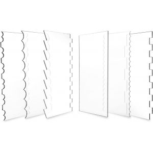 Kal-Lot De 6 Grattoir À Gâteau En Acrylique Transparent, Peignes De Décoration De Gâteau, Gâteau Grattoir Décoration Peigne Pour Crème, Gâteau, Pâtisserie, Décoration Diy - Neuf