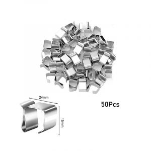 50 Pi&egrave;ces Crochet De Lumi&egrave;re No&euml;l En M&eacute;tal, Pince Cordon Ext&eacute;rieure, D&eacute;coration Pour La Lumineuse Vacances - Neuf