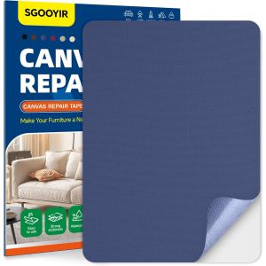 Tissu Autocollant Reparation Bleu Foncé,21x28cm Imperméable Patch De Réparation En Tissu De Toile,Patch Autocollant En Toile Pour Tentes,Bâches De Bateau,Canapés,Chaises - Neuf