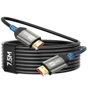 C&acirc;ble HDMI 4K 7.5Meter,C&acirc;ble HDMI 2.0 60Hz avec ARC UHD HDR 3D High Speed 18Gbps Ethernet,pour Barre de Son TV Blu-Ray Beamer Laptop TV PS4/PS5 Console PC Monitor - Neuf