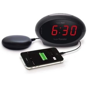 COPF-Sbt600-Réveil Pour Malentendants,Sourds Et Gros Dormeurs Avec Alarme Super Bruyante,Coussin Vibrant Et Fonction Répétition De Sonnerie-Port De Charge Usb-Version Fr - Neuf
