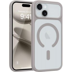 KALANKA-pour iPhone 15 Coque Compatible avec Magsafe, Protection Compl&egrave;te de L'appareil Photo, Transluzente R&eacute;sistante Housse Translucide Coque Magn&eacute;tique pour iPhone 15 Case, Gris - Neuf