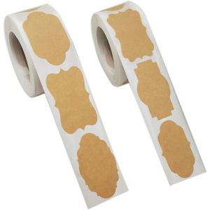 Etiquette Confiture,Kraft Autocollant 600pcs Autocollants &Eacute;tiquettes,Auto Adh&eacute;sifs &Eacute;tiquettes Cong&eacute;lateur Vierges,Papier Kraft Forme Etiquette Cadeau Noel Autocollante - Neuf
