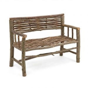 Banc En Noisetier Tress&eacute; - H95 X L57 X L115 Cm - Neuf