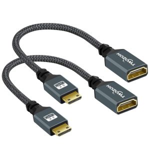 Mini Adaptateurs HDMI vers HDMI Mini Lot de 2,HDMI Mâle vers HDMI Femelle Supporte 3D 4K 1080p Carte Graphique,Ordinateur Portable,Tablette,HDTV,projecteur 2 Pièces - Neuf