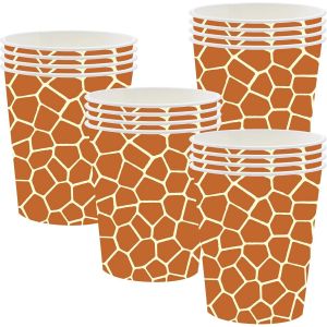 Kal-Lot De 16 Gobelets En Papier Imprimé Girafe Pour Fête D'animaux De Safari Dans La Jungle Ensemble De Décorations De Table Pour Enfants Fournitures De Fête Pour Reptiles De Safari Dans La Jungle - Neuf
