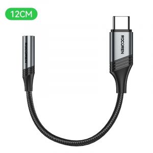 ESKAL-Rocoren Usb C À 3.5Mm Jack Dac Câble Audio Mâle À Femelle Adaptateur Casque Type C À 3.5Mm Convertisseur Pour Téléphone Samsung Xiaomi,Black,12Cm - Neuf