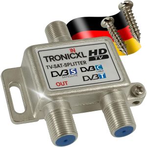 3D 4K HD UHD R&eacute;partiteur 2 Voies BK C&acirc;ble Repartiteur d'antenne TV Satellite pour TNT t&eacute;l&eacute;vision par c&acirc;ble Sat dvbs dvbs2 DVBT dvbc num&eacute;rique Full TV Distributeur Opensys separateur - Neuf