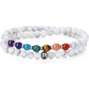Bracelet Chakra Pierre Semi-Pr&eacute;cieuse Unisexe - Neuf
