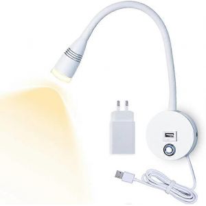 Lampe Murale Led D'int&eacute;rieur, Lampe De Chevet, Lampe De Lecture Minimaliste, Lampe Murale Tactile &Agrave; Trois Couleurs Et &Agrave; Intensit&eacute; Variable. - Neuf