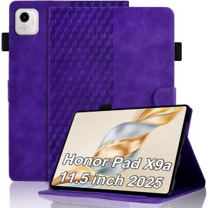 ?tui portefeuille en cuir synth&iquest;&iquest;tique de qualit&iquest;&iquest; sup&iquest;&iquest;rieure avec support de visionnage multi-angles et emplacements pour cartes pour tablette Honor Pad X9a 11,5"" 2025, violet - Neuf