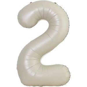 40 Pouces Ballon Chiffre Anniversaire 2 Lait Blanc,0-9,10-25,30-90 Numero Deco Birthday Party,Soutient l'Hélium - Neuf