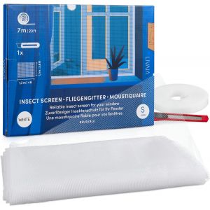 Moustiquaires pour fenêtres : Moustiquaire blanche 110x130cm pour fenêtre-Filet anti-insectes-Moustiquaire de protection pour fenetre - Neuf