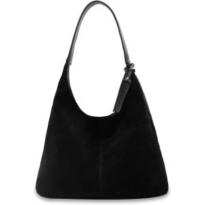 RFCBC-Sac Porté Épaule Femme en Daim Cuir, Sac Fourre-tout Rétro Décontracté avec Étiquette, Sac a Main en Daim, Sac Hobo en Cuir Sac à Bandoulière Tendance pour Voyages Shopping Travail - Neuf