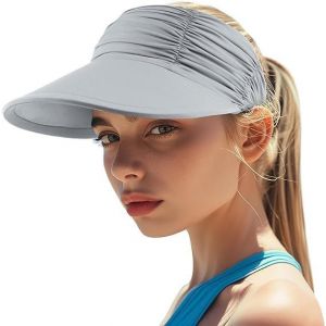 Kal-Casquette Visière Chapeau Pare Soleil Femme - Large Bord - Protection Uv Upf 50+ Chapeau De Plage Pliable - Séchage Rapide - Protection Solaire - Casquette De Sport De Plage - Neuf