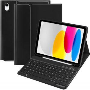 Coque Clavier Pour Ipad 10/11 &Egrave;me Generation (10.9 Pouces 2022/11 Pouces A16 2025), Azerty Fran&ccedil;ais Layout, Clavier Bluetooth D&eacute;tachable Pour Ipad 10eme/11eme - Neuf