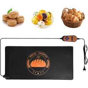 JEXNOVASHOP-Tapis Chauffant pour Pain, Tapis de Cuisson au Levain 55 W Tapis de Fermentation de P&acirc;te 25 x 53 cm avec R&eacute;gulateur de Temp&eacute;rature R&eacute;glable et Capteur de Temp&eacute;Rature CTN pour P&acirc;te Yaourt - Neuf