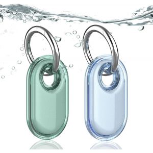 KAL-&Eacute;tuis Pour Samsung Galaxy Smarttag2, Housse Avec Porte-Cl&eacute;s Pour Animaux Portefeuilles Et Bagages, Smarttag2 Locator Tracker Key Finder Cover (Bleu + Vert) - Neuf