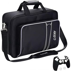 Sac de Transport, &Eacute;tui Sac de Rangement avec Fermeture &eacute;clair en Alliage de Zinc,Sac de Voyage pour PS5 Console et Accessoires, Controller Skin * 1 est Inclus - Neuf