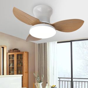 CHECARZHN--NO1-Silencieux Ventilateur Plafond Avec Lumiere Et Telecommande 6 Vitesses Ventilateurs De Plafond Diamètre 65Cm Con 3 Pale Réversibles Moteur Dc 30W Intelligent Plafonnier Ventilateur De - Neuf