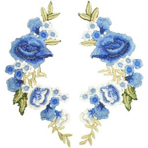 Patch Brodé À Coudre Ou À Repasser, Motif Floral, À Broder Soi-Même, Bleu, Pour Chapeaux, Vêtements, Sacs À Dos, T-Shirts, Décorations De Vêtements - Neuf