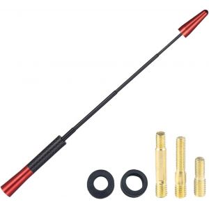 Antenne Rétractable En Fibre De Carbone Voiture, Antenne Radio Voiture Universel Amplifiée Autoradio, Stéréo Antenne De Toit À Tige Pour Voiture, Pour Les Voitures Auto Camion(Noir) - Neuf