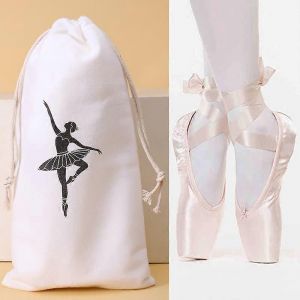 Porte-Chaussures De Ballet Sacs De Sac À Main Organisateur Portable Pochettes De Rangement De Danse Sac À Chaussures De Ballet En Satin Rose Sac De Chaussures De Danse Pour Dames - Neuf