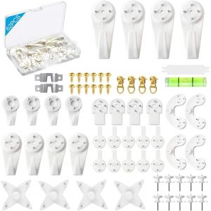 Yemaesre-Crochetspour Tableaux Muraux, 62 Pièces Crochets Pour Tableaux Non Trace Crochets Accrocher Des Tableaux Sans Clou Crochet Invisible Pour Tableaux Set De Crochets Miroir Crochets Miroir Mura - Neuf