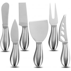 Set de couteaux à fromage 6 pièces Mini couteau à fromage en acier inoxydable avec épandeur de beurre et fourchette pour assiettes de charcuterie et assiettes à fromage - Neuf