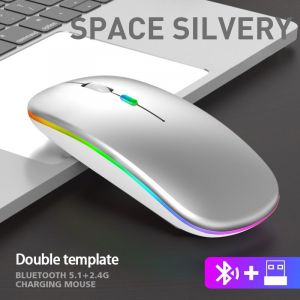 Souris sans fil, Bluetooth, silencieuse, ergonomique, Rechargeable, USB, 2.4Ghz, pour ordinateur portable - Neuf