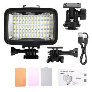 HJLIAN Lampe de plongee professionnelle etanche a 60 LED, eclairage pour camera video, 12 W - Neuf