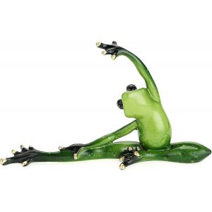 Figurine de grenouille de yoga en résine créative, décoration, poses de yoga de base, sculpture de grenouille, collection d'animaux personnalisée, mascotte de grenouille en résine - Neuf