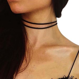 Kal-Collier En Velours Noir Superposé Collier En Daim Vintage Bohême Collier En Velours Collier Ras Du Cou En Cuir Double Couche Bijoux Pour Femmes Et Adolescentes - Neuf