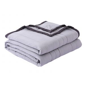 Couverture En Coton Gris Clair Pour L'&eacute;t&eacute;, Id&eacute;ale Pour La Climatisation (150 X 200 Cm). - Neuf