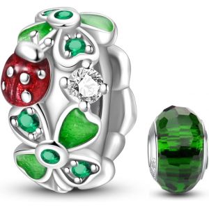 Eryi-925 En Argent Sterling Stopper Spacer Bead Charme Pour Femme Clip Charms Perles Compatible Avec Le Bracelet Pandora (With One Space Bead) - Neuf