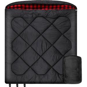 Letnerny-Sac De Couchage D'hiver Double Large Avec Doublure En Flanelle 100 % Coton, Chaud Et Imperméable Pour 2 Personnes, Pour Le Camping, La Pêche Ou La Chasse Par Temps Froid - Neuf