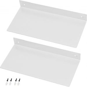 Etagères Murales, 30cm Etagere Flottante En Fer Design Industriel Décoration D'étagère Capacité De Chargement 20kg, Pour Salon Chambre Bureau Salle De Bains Et Cuisine/ 2 Pièces/Blanc - Neuf